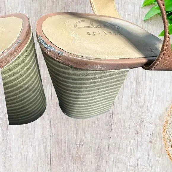 Clarks Ciera Glass Womens Sandals Size 9.5 Brown Open Toe‎ Ankle Strap - Picture 7 of 8